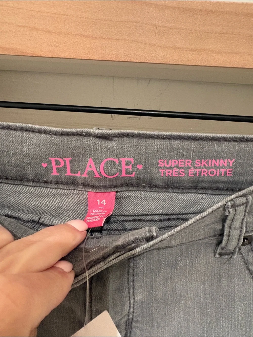Girls The Children’s Place Super skinny gray jeans size 14 NWT
